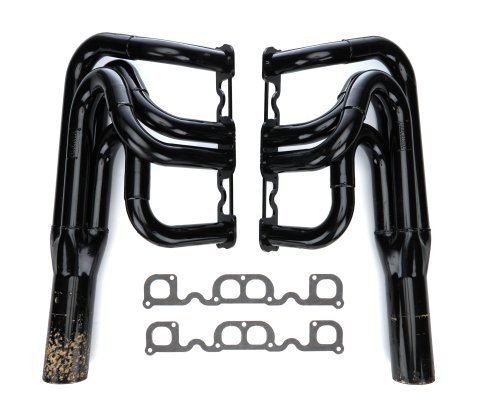 Headers - 1.875 to 2 in Primary - 3.5 in Collector - Gaskets / Hardware Included - Steel - Black Paint - Small Block Chevy - Pair