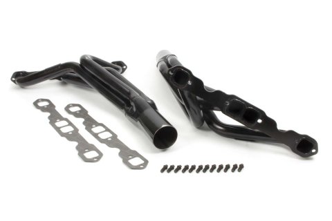 Headers - Street Stock - 1.75 in Primary - 3.5 in Collector - Gaskets / Hardware Included - Steel - Black Paint - Stock Clip Camaro 1970-81 - Small Block Chevy - Pair