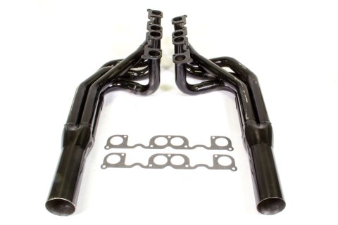 Headers - Sprint - 1.875 to 2 in Primary - 3.5 in Collector - Gaskets / Hardware Included - Steel - Black Paint - Small Block Chevy - Pair