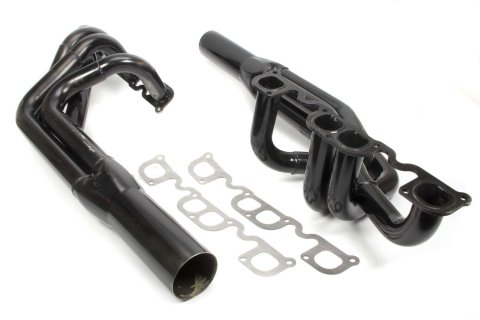 Headers - Sprint - 1.875 to 2 in Primary - 3.5 in Collector - Gaskets / Hardware Included - Steel - Black Paint - Small Block Chevy - Pair