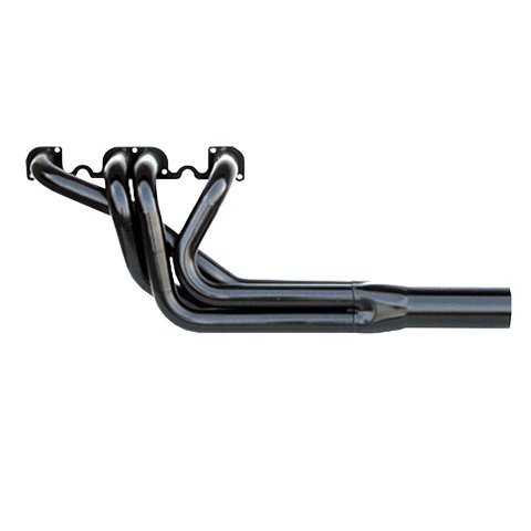 Headers - 2 in Primary - 3.5 in Collector - Gaskets / Hardware Included - Steel - Black Paint - All Pro Heads - Small Block Chevy - Pair