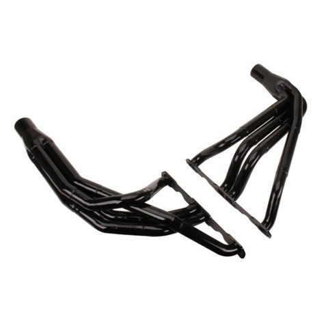 Headers - 1.625 to 1.75 in Primary - 3 in Collector - Gaskets / Hardware Included - Steel - Black Paint - Small Block Chevy - Pair