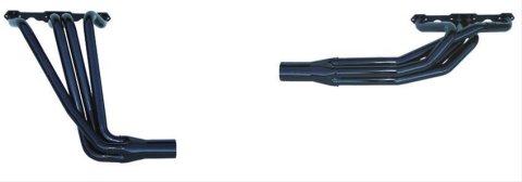 Headers - 1.625 to 1.75 to 1.875 in Primary - 3 in Collector - Gaskets / Hardware Included - Steel - Black Paint - Small Block Chevy - Pair