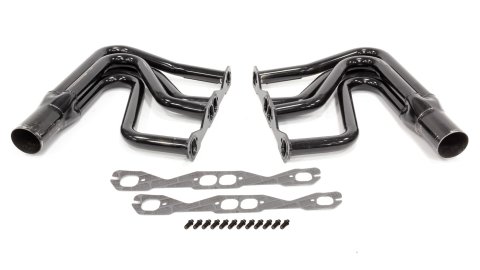 Headers - DIRT Modified - 1.625 in Primary - 3 in Collector - Gaskets / Hardware Included - Steel - Black Paint - Small Block Chevy - Pair