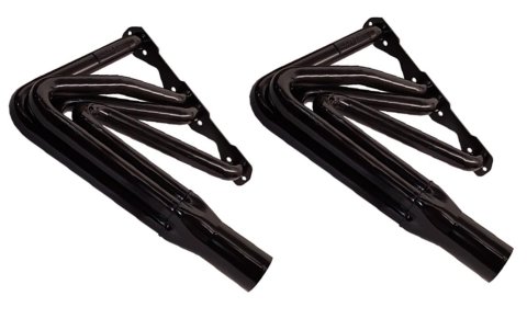 Headers - DIRT Modified - 1.625 in Primary - 3 in Collector - Gaskets / Hardware Included - Steel - Black Paint - Small Block Chevy - Pair
