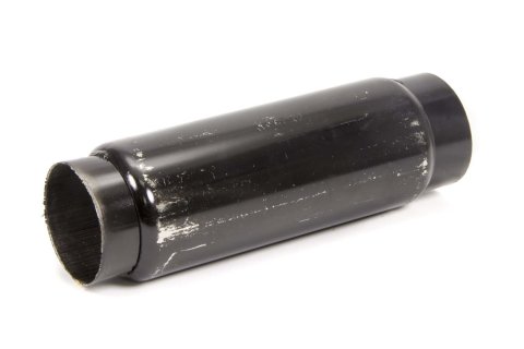 Muffler - 3 in Center Inlet - 3 in Center Outlet - 9 x 3.5 in Round Body - 11 in Long - Steel - Black Paint - Each