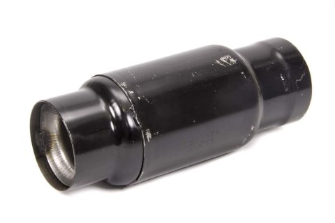 Muffler - 3.5 in Center Inlet - 3.5 in Center Outlet - 7 x 4.375 in Round Body - 11 in Long - Steel - Black Paint - Each
