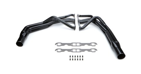 Headers - IMCA-UMP Modified - 1.625 in Primary - 3 in Collector - Gaskets / Hardware Included - Steel - Black Paint - Small Block Chevy - Pair