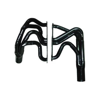 Headers - 1.625 in Primary - 3 in Collector - Gaskets / Hardware Included - Steel - Black Paint - Small Block Chevy - Pair