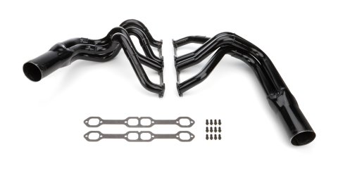Headers - 1.75 to 1.875 in Primary - 3.5 in Collector - Gaskets / Hardware Included - Steel - Black Paint - 18 Degree Head - Small Block Chevy - Pair