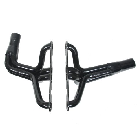 Headers - IMCA-UMP Modified - 1.625 in Primary - 3 in Collector - Gaskets / Hardware Included - Steel - Black Paint - Small Block Chevy - Pair