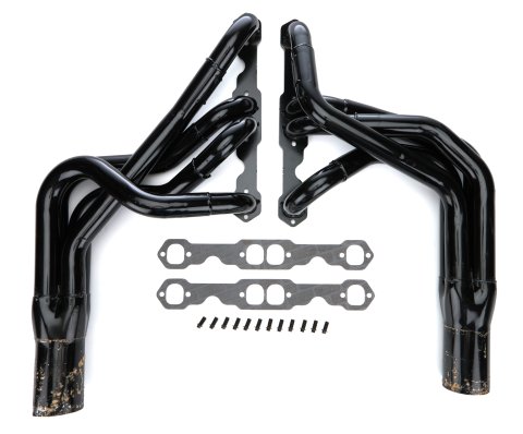 Headers - Drag / Street Stock - 1.75 to 1.875 in Primary - 3.5 in Collector - Gaskets / Hardware Included - Steel - Black Paint - Small Block Chevy - GM F-Body / X-Body 1967-69 - Pair