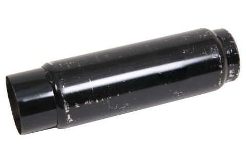 Muffler - 3 in Center Inlet - 3 in Center Outlet - 9 x 3.5 in Round Body - 12 in Long - Steel - Black Paint - Each