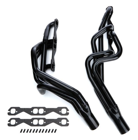 Headers - 1.625 in Primary - 3 in Collector - Gaskets Included - Steel - Black Paint - Small Block Chevy - Pair
