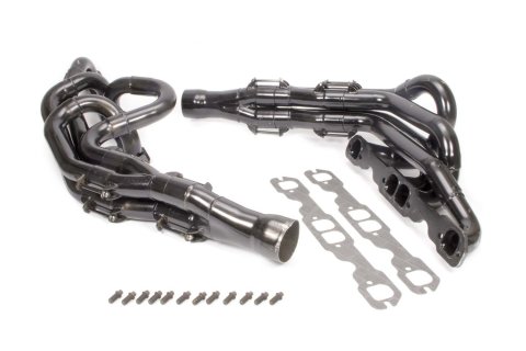 Headers - Conventional Crossover Tri-Y - 1.625 to 1.75 in Primary - 3 in Collector - Gaskets / Hardware Included - Steel - Black Paint - Small Block Chevy - Pair