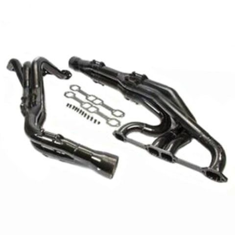 Headers - Dirt Late Model - Tri-Y - 1.75 to 1.875 in Primary - 3.5 in Collector - Gaskets / Hardware Included - Steel - Black Paint - GM LS-Series - Pair