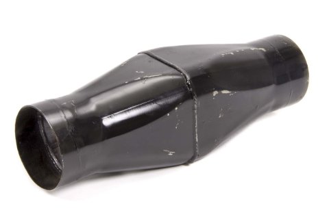 Muffler - 3.5 in Center Inlet - 3.5 in Center Outlet - 4.5 in Diameter Body - 14 in Long - Steel - Black Paint - Each