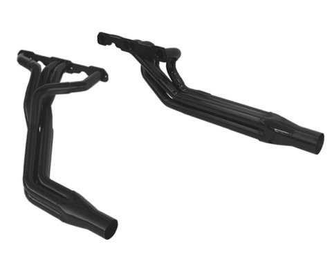 Headers - Dirt Late Model - 1.625 to 1.75 to 1.875 in Primary - 3 in Collector - Gaskets / Hardware Included - Steel - Black Paint - Small Block Chevy - Pair