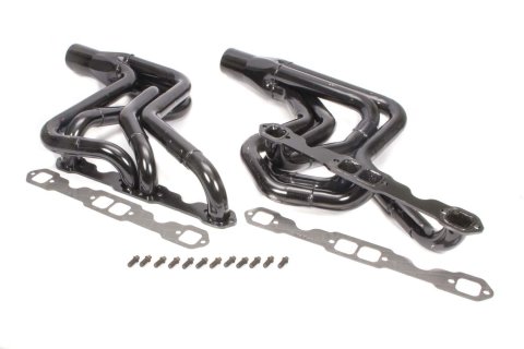 Headers - Street Stock - 1.75 to 1.875 in Primary - 3.5 in Collector - Gaskets / Hardware Included - Steel - Black Paint - Small Block Chevy - GM A-Body / F-Body / G-Body - Pair