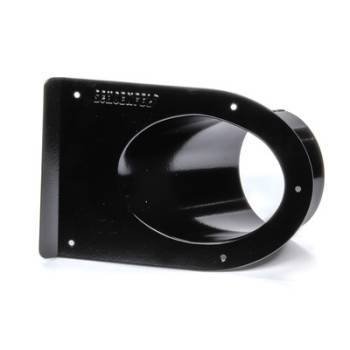 Exhaust Shield - Tail Pipe Saver - 3.5 in Diameter - Single 45 Degree Outlet - Aluminum - Black Powder Coat - Each