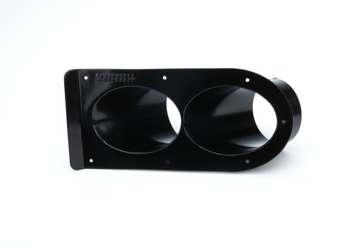 Exhaust Shield - Tail Pipe Saver - 3.5 in Diameter - Dual 45 Degree Outlet - Aluminum - Black Powder Coat - Each
