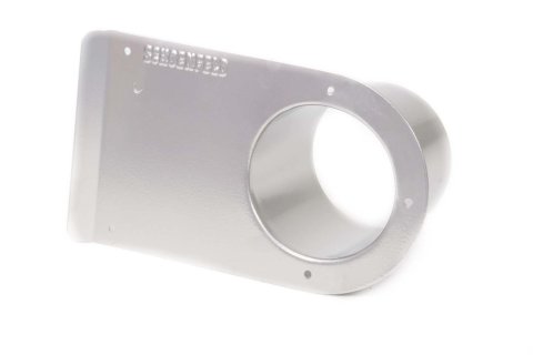 Exhaust Shield - Tail Pipe Saver - 3.5 in Round Diameter - Single Straight Outlet - Silver Powder Coat - Each