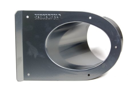 Exhaust Shield - Tail Pipe Saver - 4 in Round Diameter - Single 45 Degree Outlet - Silver Powder Coat - Each