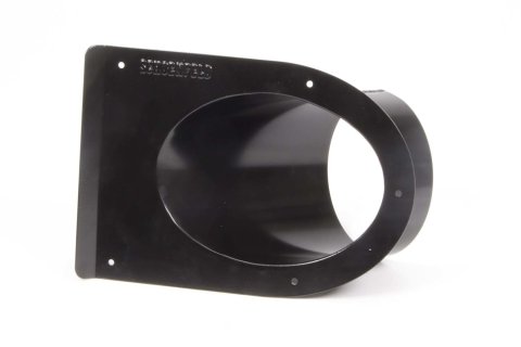 Exhaust Shield - Tail Pipe Saver - 5 in Round Diameter - Single 45 Degree Outlet - Black Powder Coat - Each