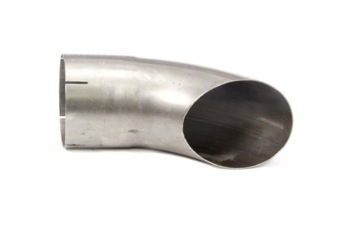 Exhaust Tip - Clamp-On - 5 in Inlet - 5 in Round Outlet - 12 in Long - Single Wall - Cut Edge - Angled Cut - Turnout Style - Steel - Natural - Each