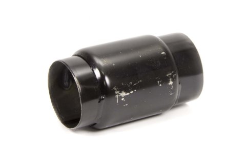 Muffler - 3 in Center Inlet - 3 in Center Outlet - 4 x 3.5 in Round Body - 6 in Long - Steel - Black Paint - Each
