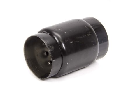 Muffler - 3.5 in Center Inlet - 3.5 in Center Outlet - 4 x 4 in Round Body - 6 in Long - Steel - Black Paint - Each