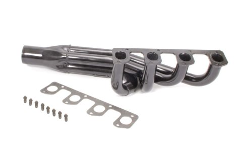 Headers - Pro Four - 1.625 to 1.75 in Primary - 3 in Collector - Gaskets / Hardware Included - Steel - Black Paint - Through Firewall - Mustang II / Pinto - Ford 4-Cylinder - Each