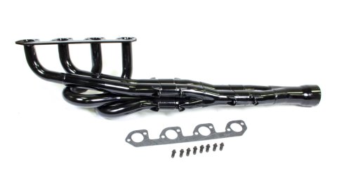 Headers - Pro Four Tri-Y - 1.5 to 1.625 in Primary - 3 in Collector - Gaskets / Hardware Included - Steel - Black Paint - Through Firewall - Mustang II / Pinto - Ford 2300 - Each