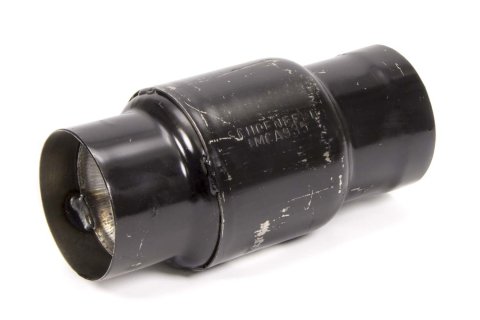 Muffler - 3.5 in Center Inlet - 3.5 in Center Outlet - 4 in Diameter Body - 9 in Long - Steel - Black Paint - Each