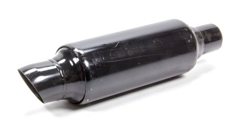Muffler - Micro / Mini - 1.75 in Center Inlet - 2.25 in Center Outlet - 11 x 3.5 in Round Body - 13 in Long - Steel - Black Paint - Each