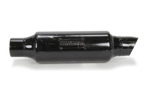 Muffler - Micro / Mini - 2 in Center Inlet - 2.25 in Center Outlet - 11 x 3.5 in Round Body - 13 in Long - Aluminum - Natural - Each
