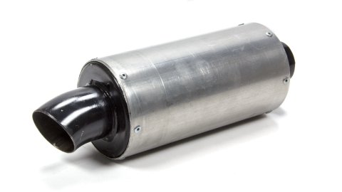 Muffler - Micro / Mini - 1.75 in Center Inlet - 2.125 in Center Outlet - 7 x 4 in Round Body - 12 in Long - Aluminum - Black Paint - Each