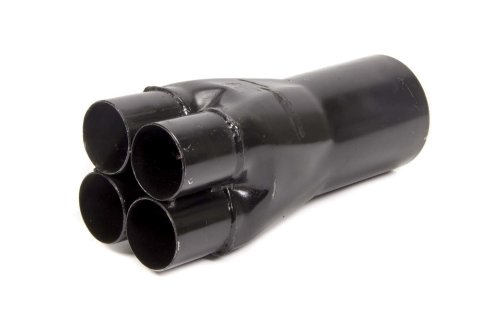 Collector - Slip-On - 4 x 1.875 Primary Tubes - 3.5 in Outlet - 9 in Long - Steel - Black Paint - Each