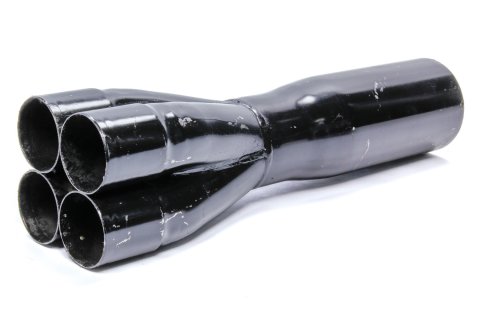 Collector - Slip-On - 4 x 1.75 in Primary Tubes - 3 in Outlet - 8 in Long - Steel - Black Paint - Each