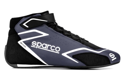 Driving Shoe - Skid - Mid-Top - SFI 3.3/5 - FIA Approved - Leather Outer - Fire Retardant Fabric Inner - Black / Gray - Euro 44 - Pair