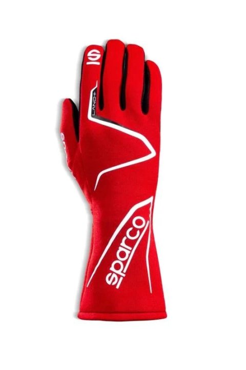 Driving Gloves - Land + - SFI 3.3/5 - FIA Approved - Single Layer - Fire Retardant Fabric - Red - Euro Size 13 - 2X-Large - Pair