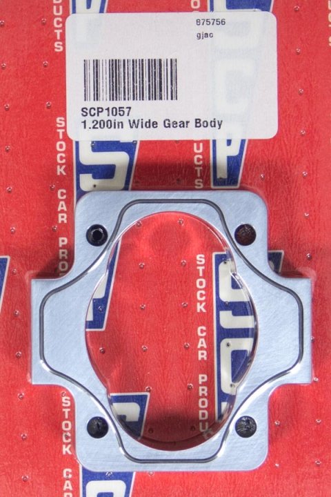 Oil Pump Body - 1.200 in Wide Gear Body - 10 AN Inlet - 10 AN Outlet - Aluminum - Gray Anodized - SCP Oil Pumps - Each