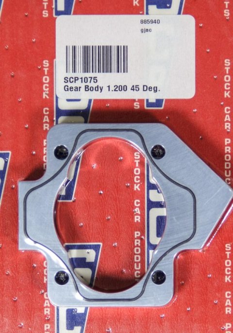 Oil Pump Body - 1.200 in Wide Gear Body - 10 AN Inlet - 10 AN Outlet - Aluminum - Gray Anodized - SCP Oil Pumps - Each