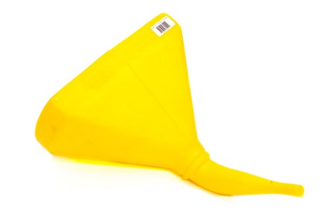 Funnel - 14 in D-Shape - 45 Degree - Plastic - Yellow - Each