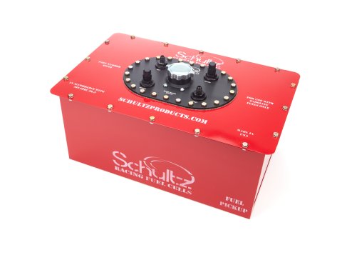 Fuel Cell - Ultimate Series - 8 gal - 20.5 in Wide x 12.5 in Deep x 9.13 in Tall - 6 AN Male Outlet - 6 AN Return - 6 AN Vent - Steel - Red Powder Coat - Each