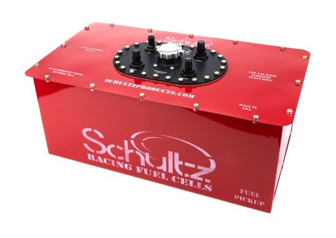 Fuel Cell - Ultimate Series - 10 gal - 24.25 in Wide x 12.75 in Deep - 10.25 in Tall - 6 AN Male Outlet - 6 AN Return - 6 AN Vent - Steel - Red Powder