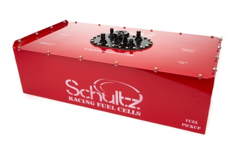 Fuel Cell - Ultimate Series - 22 gal - 33 in Wide x 17 in Deep - 9.25 in Tall - 8 AN Male Outlet - 6 AN Return - 6 AN Vent - Steel - Red Powder Coat -