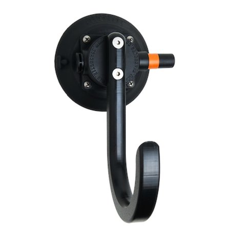 Utility Hook - Suction Cup Mount - Wall Mount - Plastic - Black - Each