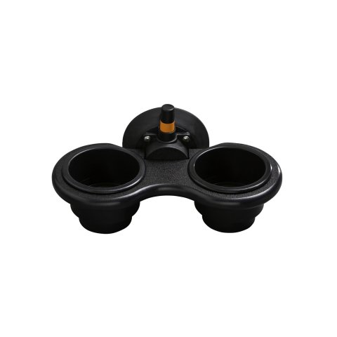 Cup Holder - Suction Cup Mount - Wall Mount - Two Cup Capacity - Plastic - Black - Each