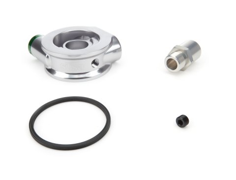 Oil Filter Adapter - Sandwich - HyperFlow - 20 mm x 1.50 Filter Thread - 12 AN Male Inlet - 12 AN Male Outlet - Aluminum - Clear Anodized - Each